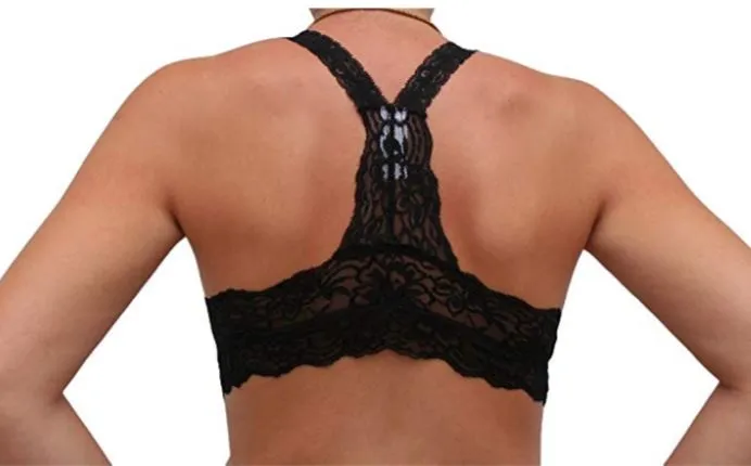 Womens Lace Razorback Bralette Black Sizes S/M/L/XL