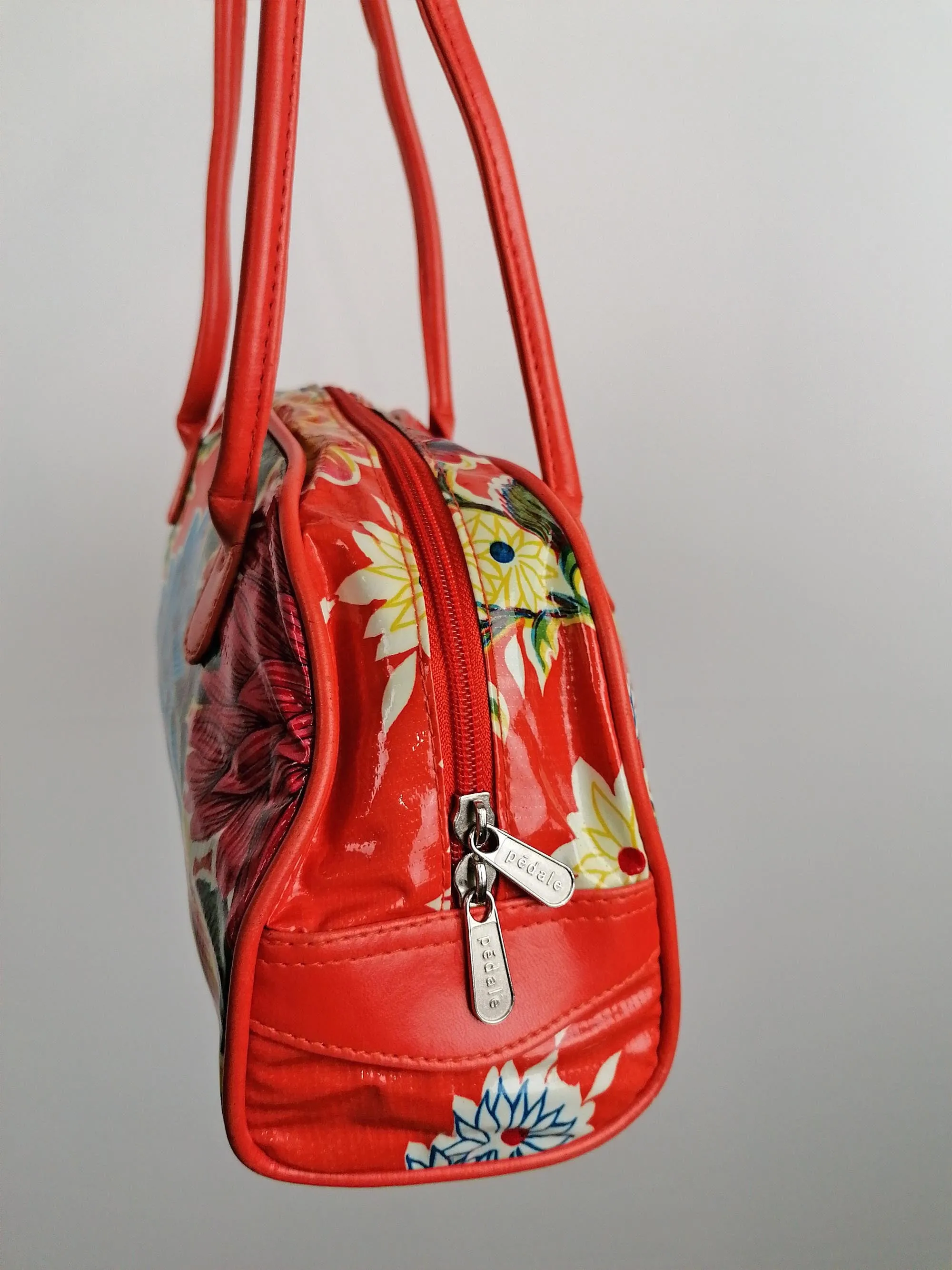 Y2K Small PVC Bag Orange Flowers Print